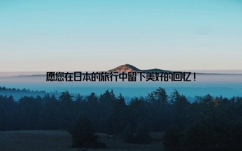 愿您在日本的旅行中留下美好的回忆!