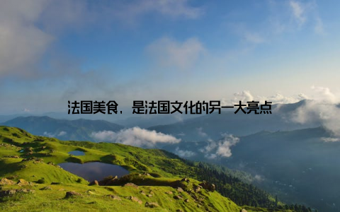 法国美食, 是法国文化的另一大亮点