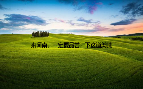 来河南, 一定要品尝一下这道美味